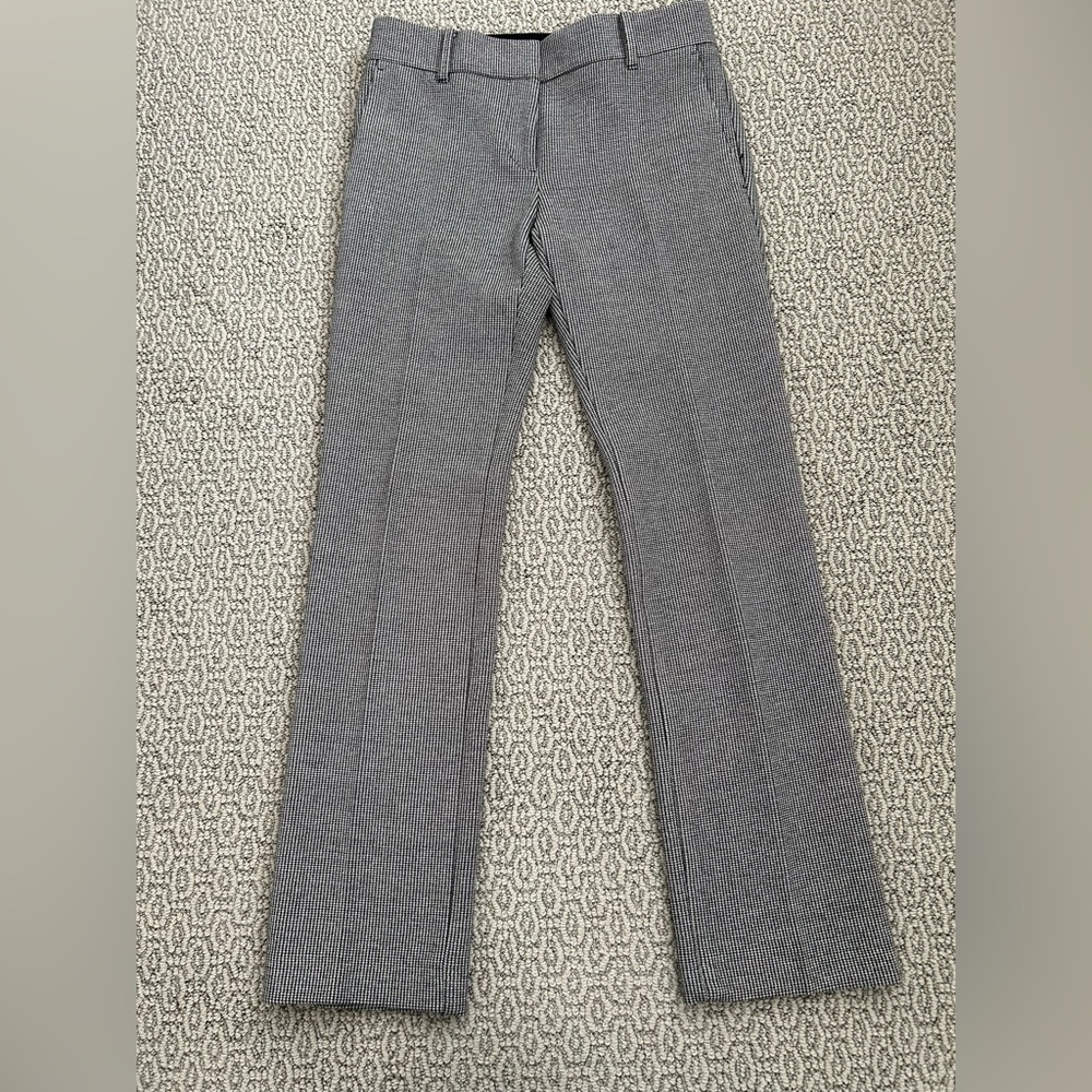 ANN TAYLOR DOUBLEKNIT MINI HOUNDSTOOTH BLACK AND WHITE PATTERNED CHECK PANT-Sz.2